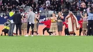 Patea Maori Club perform Poi E at the 2022 Woman's Rugby World Cup