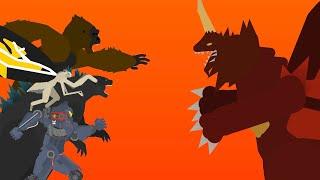 Team Godzilla Vs Destoroyah Stick nodes Animation (Monsterverse) (Pacific rim)