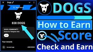 Check and Earn DOGS Reward || New Telegram Dogshouse Bot || How to get score
