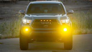 Baja Designs Squadron Amber Sport Fog Light Install & Light Output Test - 2019 Toyota Tacoma 3rd Gen