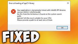 How To Fix Error At Loading Of ippCV Library Photoshop 2021 - Application Dynamically Linked Intel