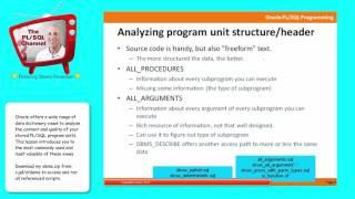 MNG5: Analyzing PL/SQL Code Using Data Dictionary Views (PL/SQL Channel)