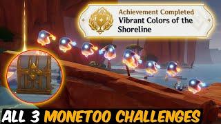 All 3 Monetoo Challenges Vibrant Colors of the Shoreline Hidden Achievement | Genshin 5.2 Natlan