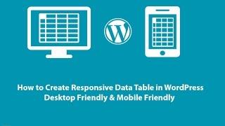 How to Create Responsive Data Table in Wordpress Desktop Friendly & Mobile Friendly