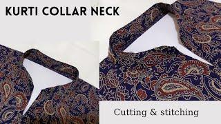 Kurti collar neck cutting and stitching || Round collar neck design