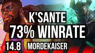 K'SANTE vs MORDEKAISER (TOP) | 73% winrate, 5/1/6 | KR Challenger | 14.8