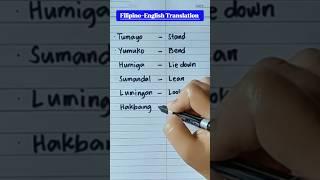 Filipino-English Translation #learnfilipino #vocabulary #shortvideo #shorts #short