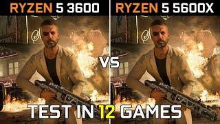 RYZEN 5 3600 vs RYZEN 5 5600X | RX 6700 XT 12GB | Test in 12 Games at 1080p | 2022