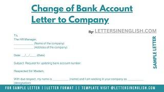 Change Of Bank Account Letter To Company