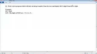 Java Program To Extract Digits Of An Integer Number From Left To Right And Display.
