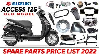 Suzuki Access 125 Old Model : SPARE PARTS PRICE LIST  || Suzuki Genuine Parts Prices