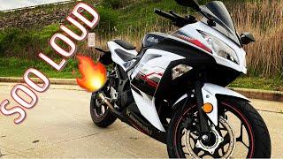 Loudest Exhaust On Ninja 300! (Just listen)