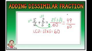 ADDING DISSIMILAR FRACTION (FILIPINO TUTORIAL)