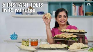 5 Instant Idlis in 15 minutes I बिना दाल चावल भिगोये 5 इडली I Coconut Chutney I Pankaj Bhadouria