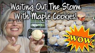 Hunkered Down For The Storm With Iced Maple Cookies.  These Made The Cut!