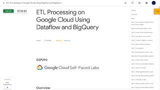 Qwiklabs | ETL Processing on Google Cloud Using Dataflow and BigQuery [GSP290]