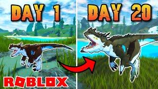 I Survived 20 DAYS as a HYBRID DINOSAUR in Roblox!