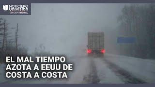 El mal tiempo azota a EEUU de costa a costa: nevadas y tormentas complican los viajes navideños