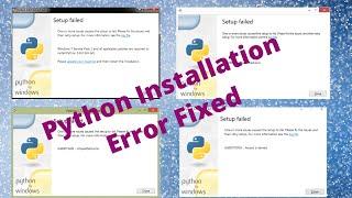 Python Install Errors || Service Pack 1 Error ||  0x80240017 || 0x80072efd || 0x80070005