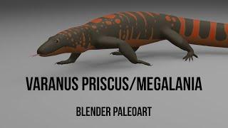 Varanus Priscus/Megalania - Blender Paleoart