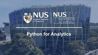 Python for Analytics | Nus Business School | Emeritus