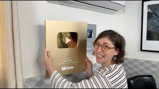 Unboxing My YouTube Gold Play Button (1 Million Subscribers Plaque!!) || Mayim Bialik