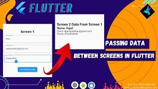 Flutter Passing Data Between Screen | Send data from one page to another in flutter