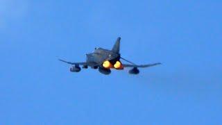 F-4 Phantoms in Full Afterburner High Speed Pass [4K]