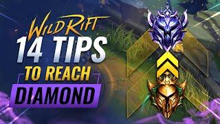 14 TIPS & TRICKS to Reach DIAMOND Fast in Wild Rift (LoL Mobile)