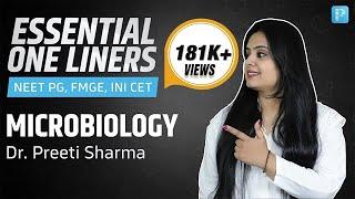 One liners for "MICROBIOLOGY" by Dr. Preeti Sharma[MUST KNOW] | NEET PG, FMGE & INI-CET