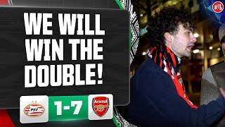 Fans Argue Over Saying We Will Win The Double! (Heated) | PSV 1-7 Arsenal