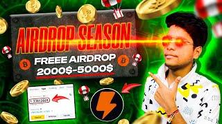  Earn Freee Gauranteed 5000$ From Airdrops | Biggest Crypto Airdrop of 2024 | Best Airdrop 2024