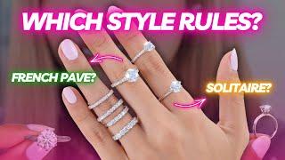 Solitaire vs French Pave Engagement Ring + Best Wedding Band Pairings!