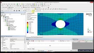 ANSYS Mechanical Tutorial -A rectangular hollow plate Tension Stress and deformation