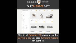 Free CC0 Furniture 3d Models for Blender