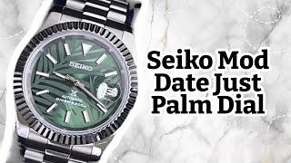 Seiko Mod Green Palm Dial Date Just