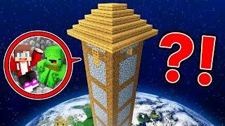 Mikey and JJ Got Stuck On THE TALLEST HOUSE in Minecraft (Maizen)