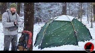 Solo Deep Snow Camp in the Mountains - Winter Overnight Adventure