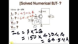 [Solved]- Numerical for a BJT (Ib, Ic, Vce & Vcb =? )