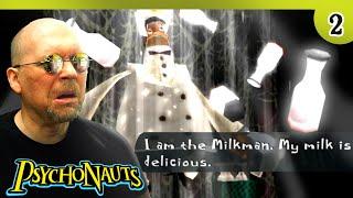 WHO IS THE MILKMAN?? | FIN PLAYS: Psychonauts (PC) - Part 2