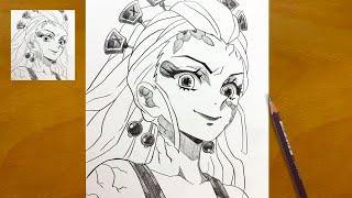 Anime Sketch | How to Draw Daki in Pencil | Demon Slayer Art Process