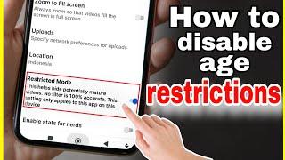 How to turn off age restriction on youtube 2024