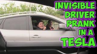 Invisible Driver Prank In A Tesla!