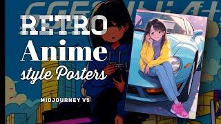 MidJourney Niji 5 Prompts for retro anime and manga style posters