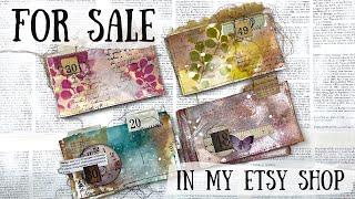 *SOLD OUT* For Sale in my Etsy Shop | Aletered Index cards in 4 styles |  Shanouki Art 