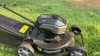 Lawncare electric battery powered lawn mower