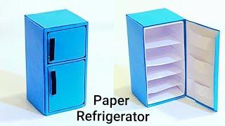 DIY MINI PAPER REFRIGERATOR for doll kitchen | Miniatures Craft | Miniature fridge | Paper dollhouse