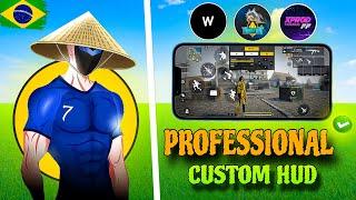 PROFESSIONAL 3 FINGER    BEST BRAZILIAN CUSTOM HUD || FREE FIRE FASTEST 3 FINGER HUD 