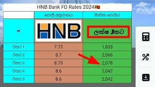  HNB bank Fixed deposit rates | new fd interest rates in sri lanka 2024 | investment