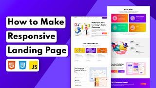 How to Make Responsive Landing Page Using Html CSS JavaScript